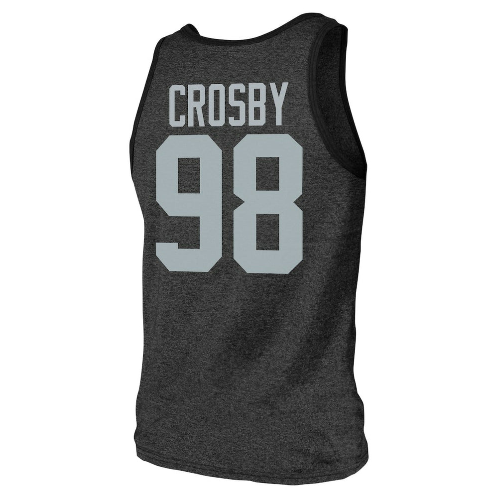 Las Vegas Raiders  Maxx Crosby  Majestic Threads Tri-Blend Player Name & Number Tank Top