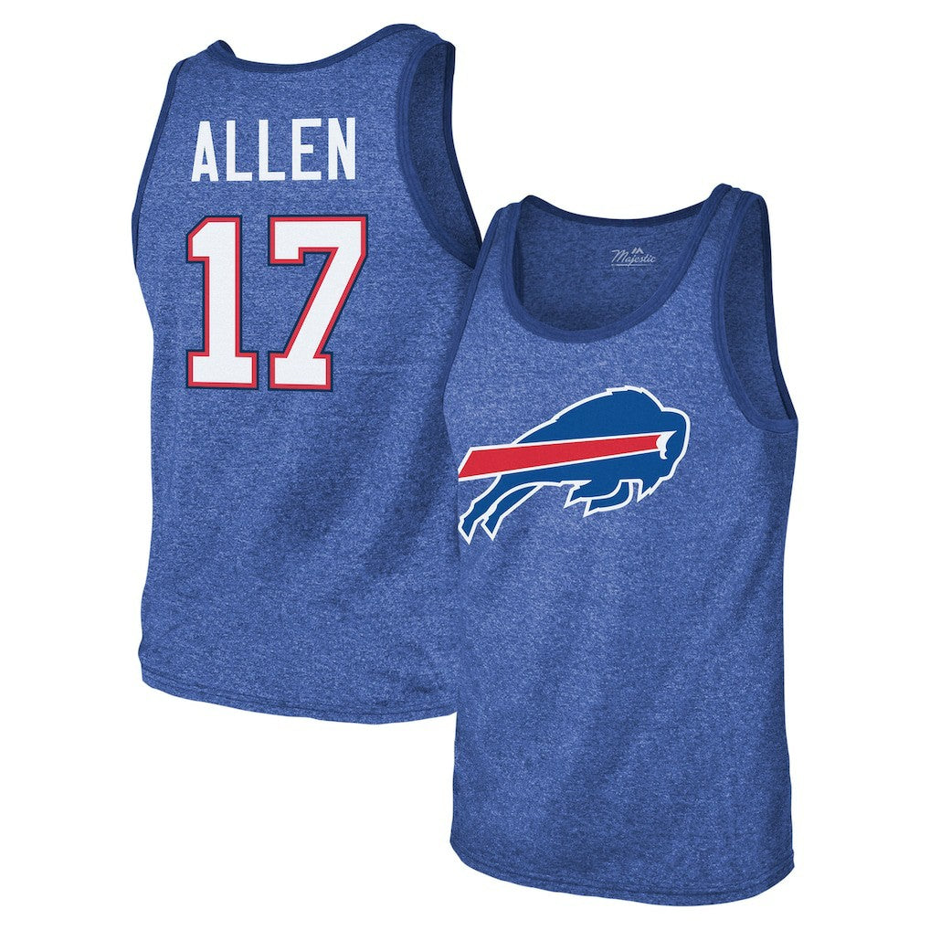 Buffalo Bills  Josh Allen  Majestic Threads Tri-Blend Player Name & Number Tank Top