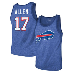 Buffalo Bills  Josh Allen  Majestic Threads Tri-Blend Player Name & Number Tank Top