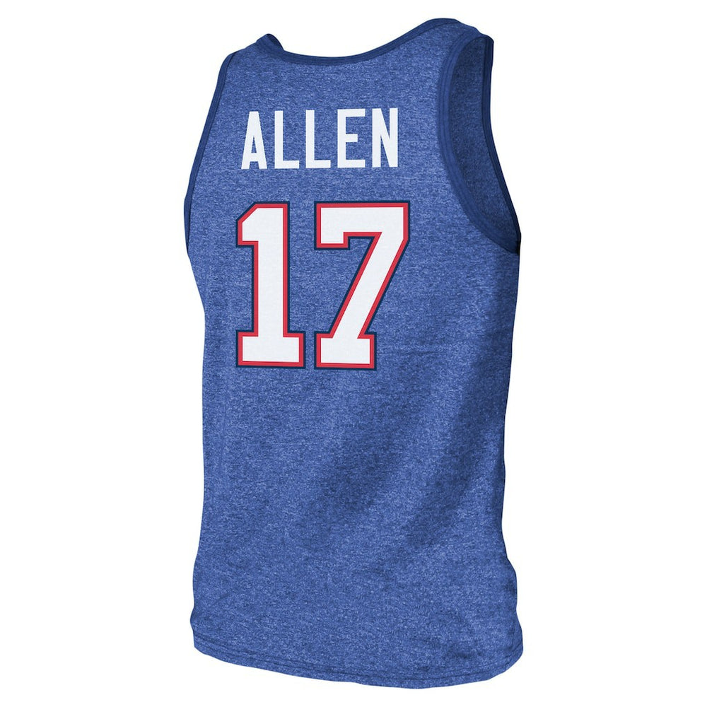 Buffalo Bills  Josh Allen  Majestic Threads Tri-Blend Player Name & Number Tank Top