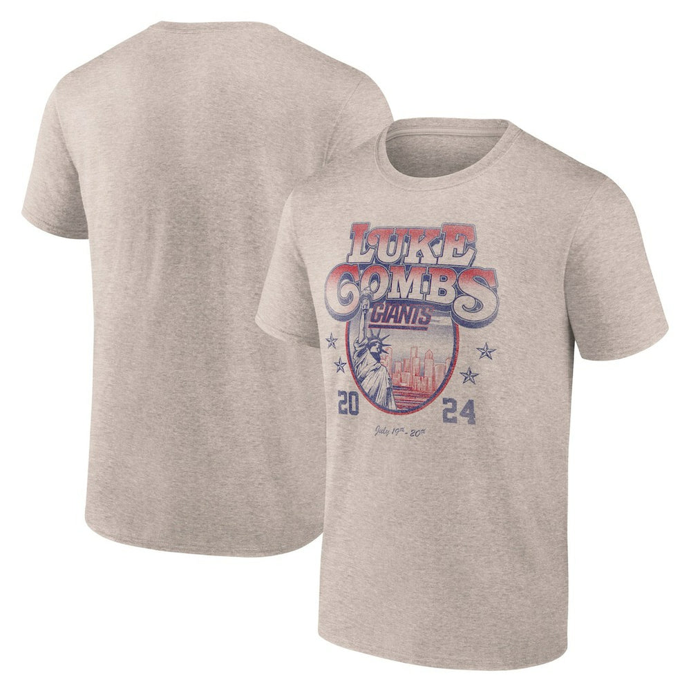 New York Giants Fanatics Luke Combs x  Growin' Up and Gettin' Old Tour T-Shirt