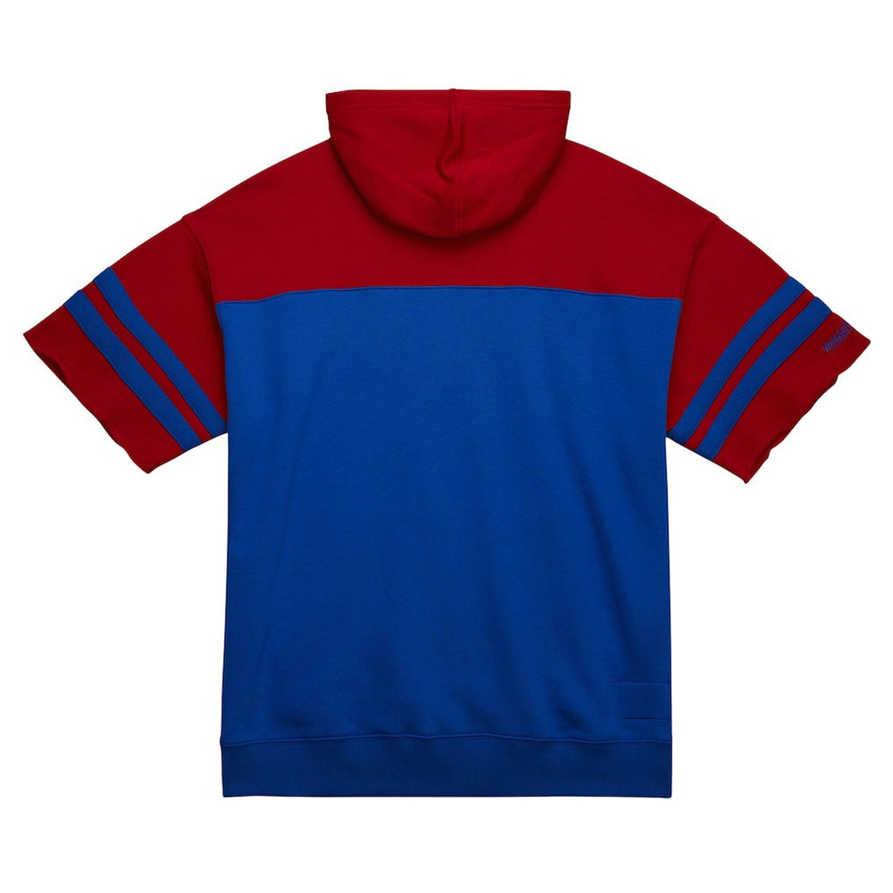 New England Patriots Mitchell & Ness Off Field Vintage Logo Short Sleeve Pullover Hoodie