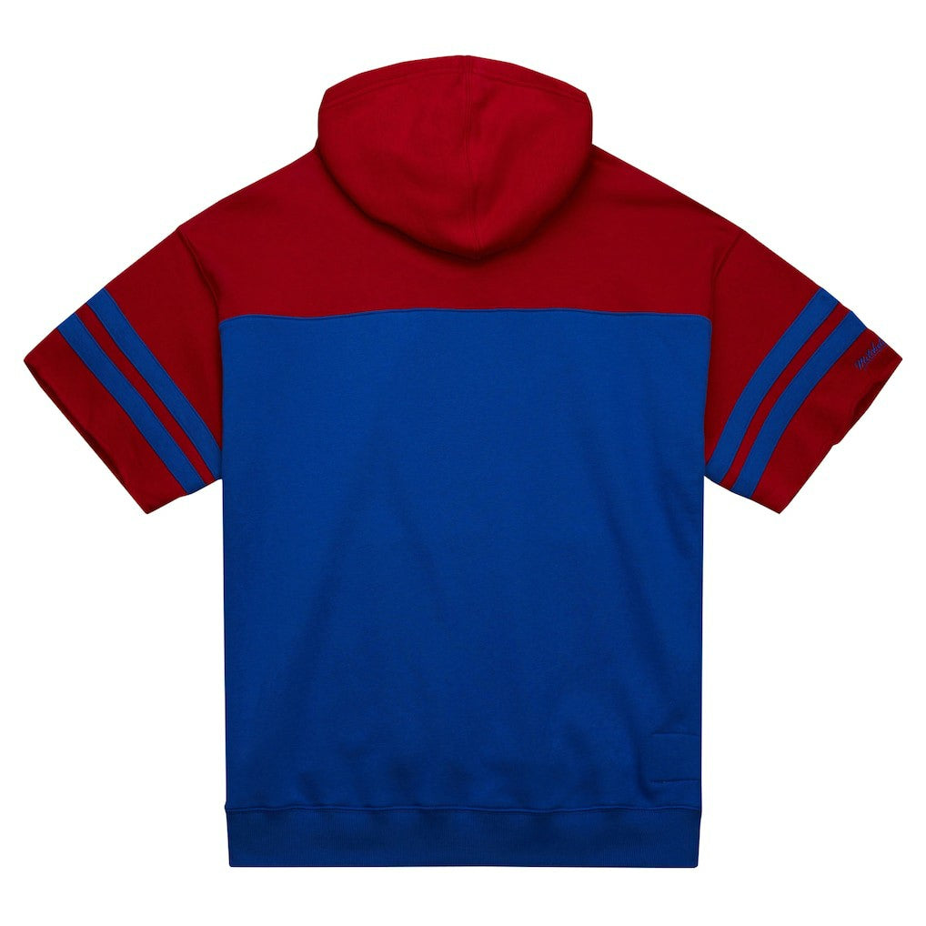 New York Giants Mitchell & Ness Off Field Vintage Logo Short Sleeve Pullover Hoodie