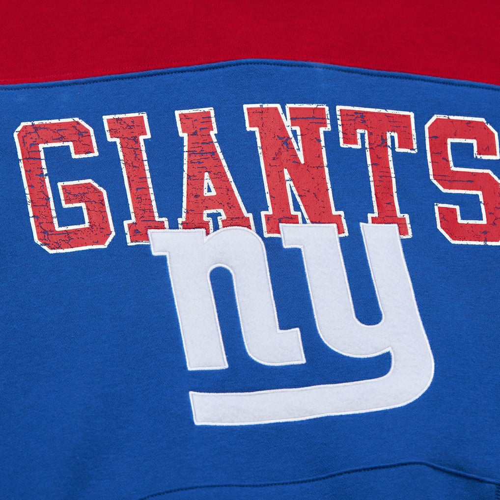 New York Giants Mitchell & Ness Off Field Vintage Logo Short Sleeve Pullover Hoodie
