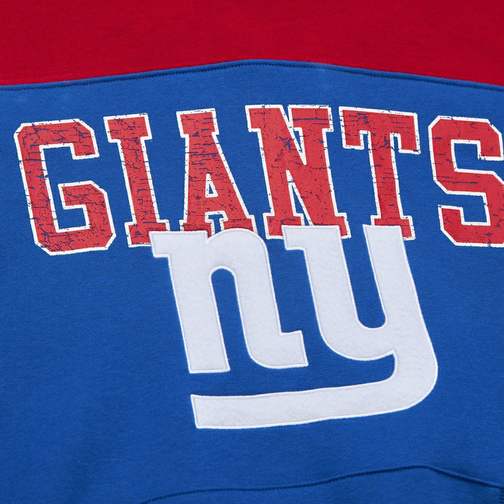 New York Giants Mitchell & Ness Off Field Vintage Logo Short Sleeve Pullover Hoodie