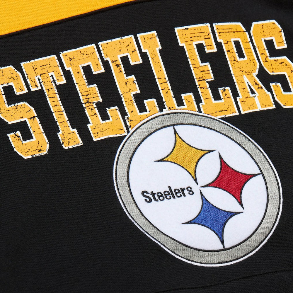 Pittsburgh Steelers Mitchell & Ness Off Field Vintage Logo Short Sleeve Pullover Hoodie