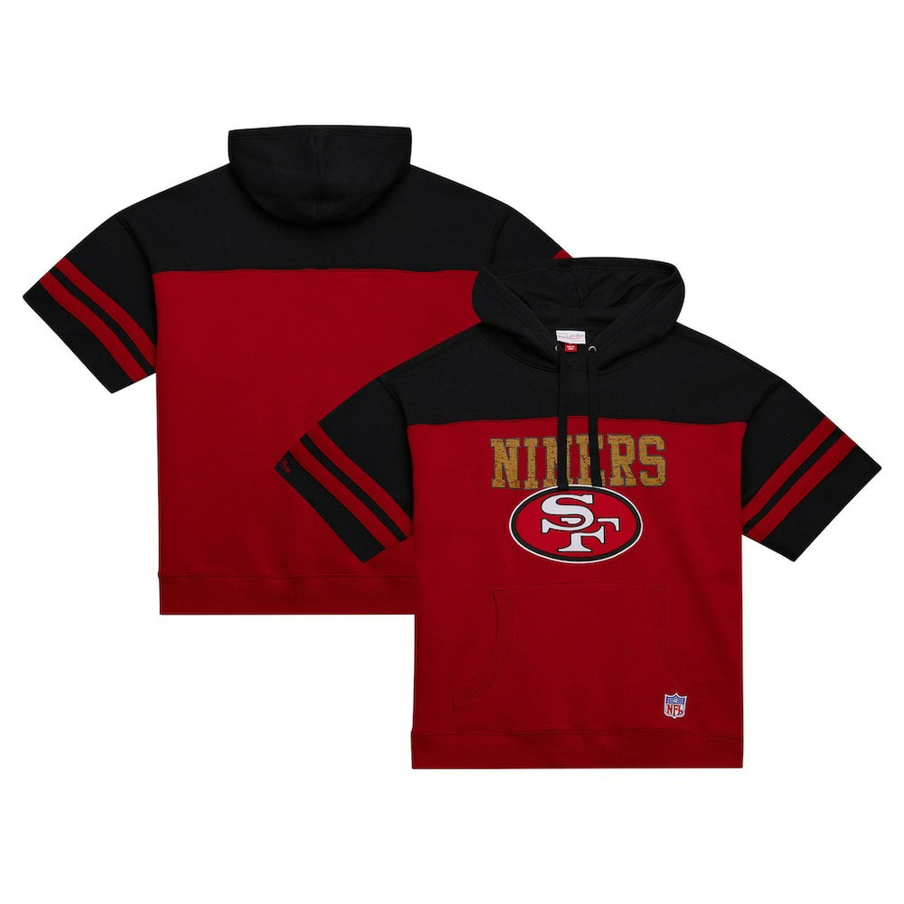 San Francisco 49ers Mitchell & Ness Off Field Vintage Logo Short Sleeve Pullover Hoodie