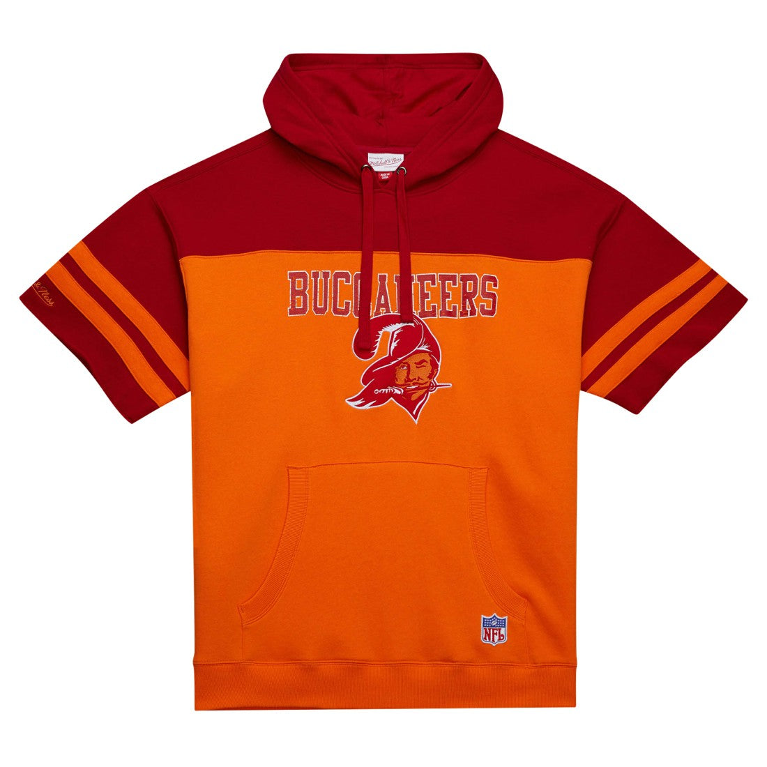 Tampa Bay Buccaneers Mitchell & Ness Off Field Vintage Logo Short Sleeve Pullover Hoodie