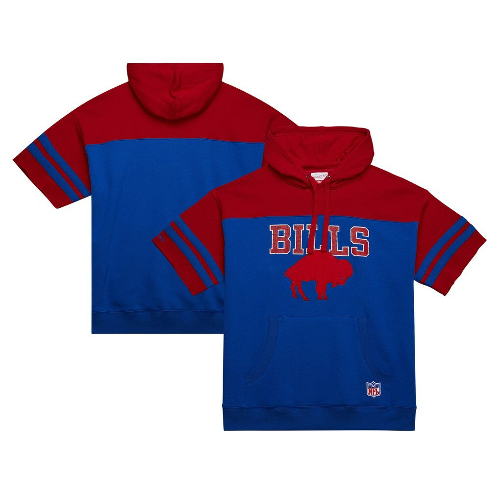 Buffalo Bills Mitchell & Ness Off Field Vintage Logo Short Sleeve Pullover Hoodie