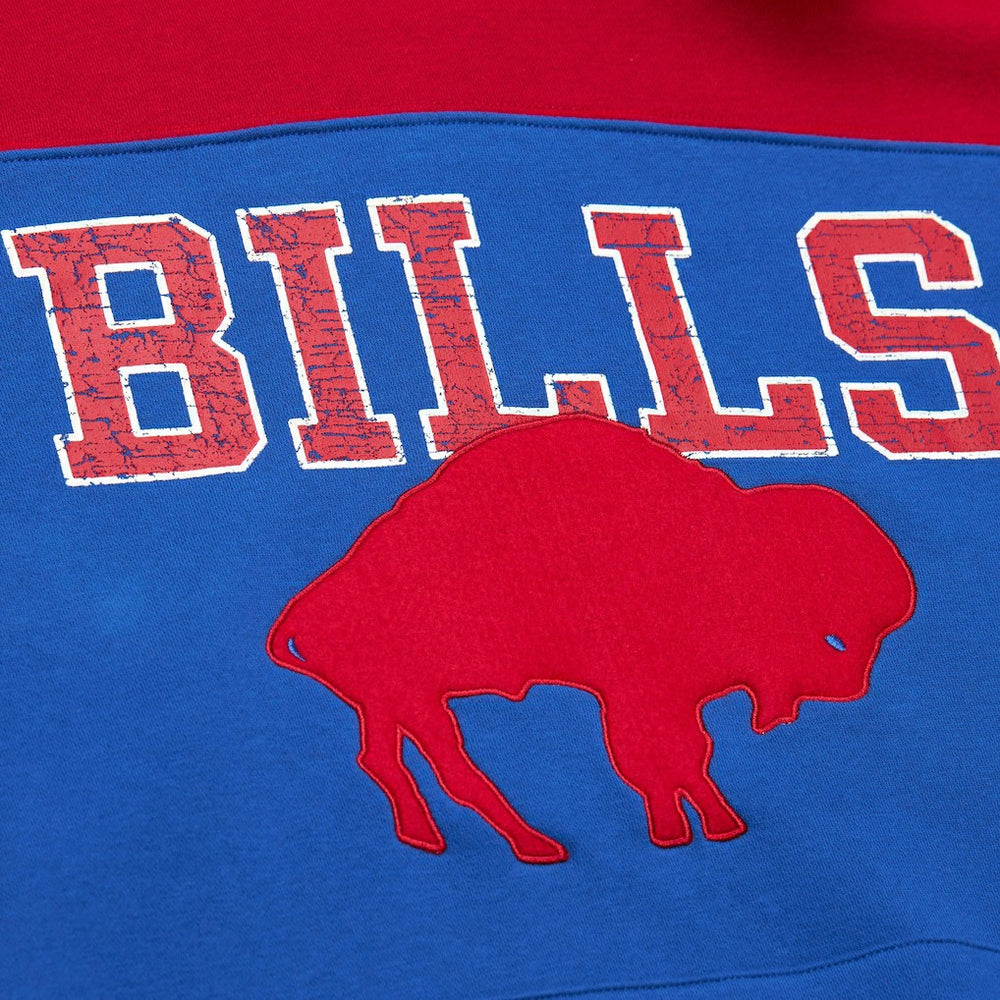 Buffalo Bills Mitchell & Ness Off Field Vintage Logo Short Sleeve Pullover Hoodie