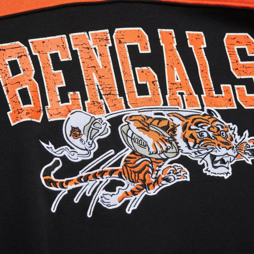 Cincinnati Bengals Mitchell & Ness Off Field Vintage Logo Short Sleeve Pullover Hoodie