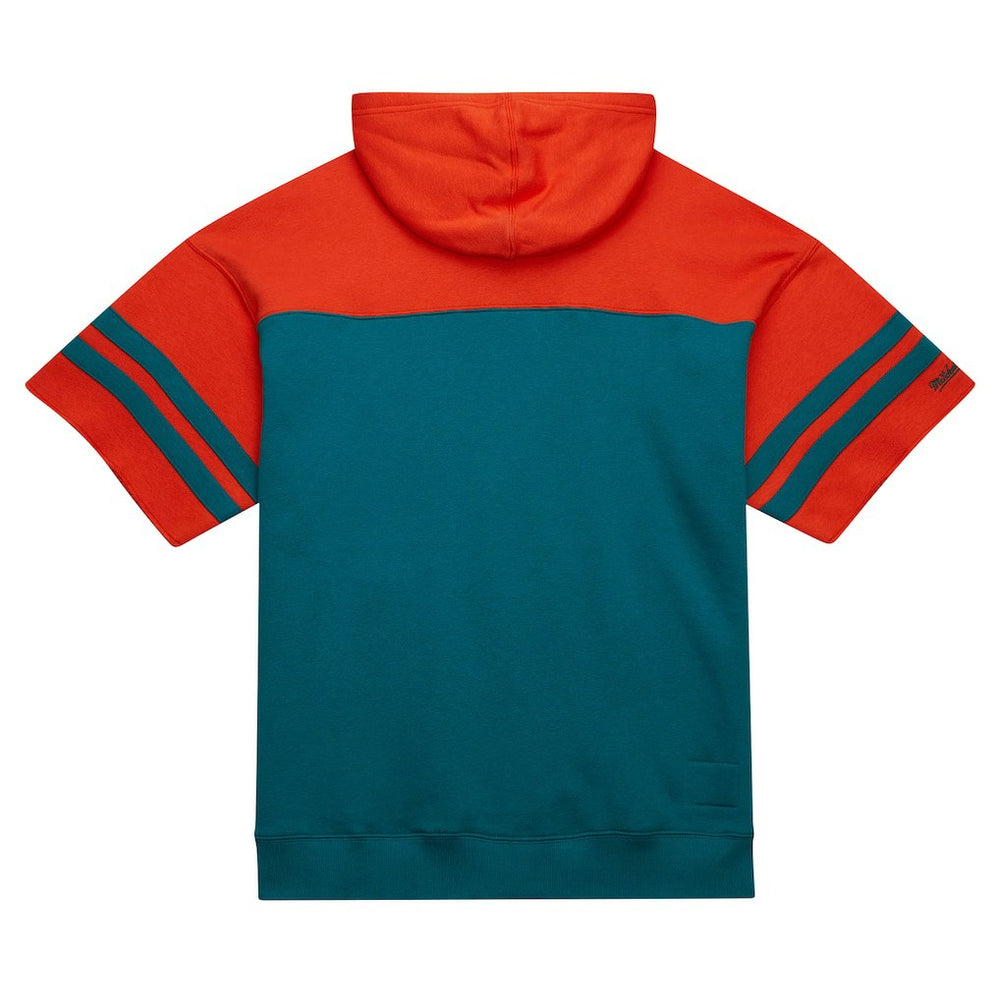 Miami Dolphins Mitchell & Ness Off Field Vintage Logo Short Sleeve Pullover Hoodie