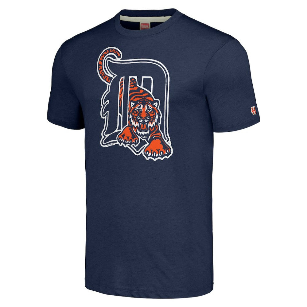 Detroit Tigers Homage Cooperstown Collection Hand-Drawn Logo Tri-Blend T-Shirt | MLB Sale