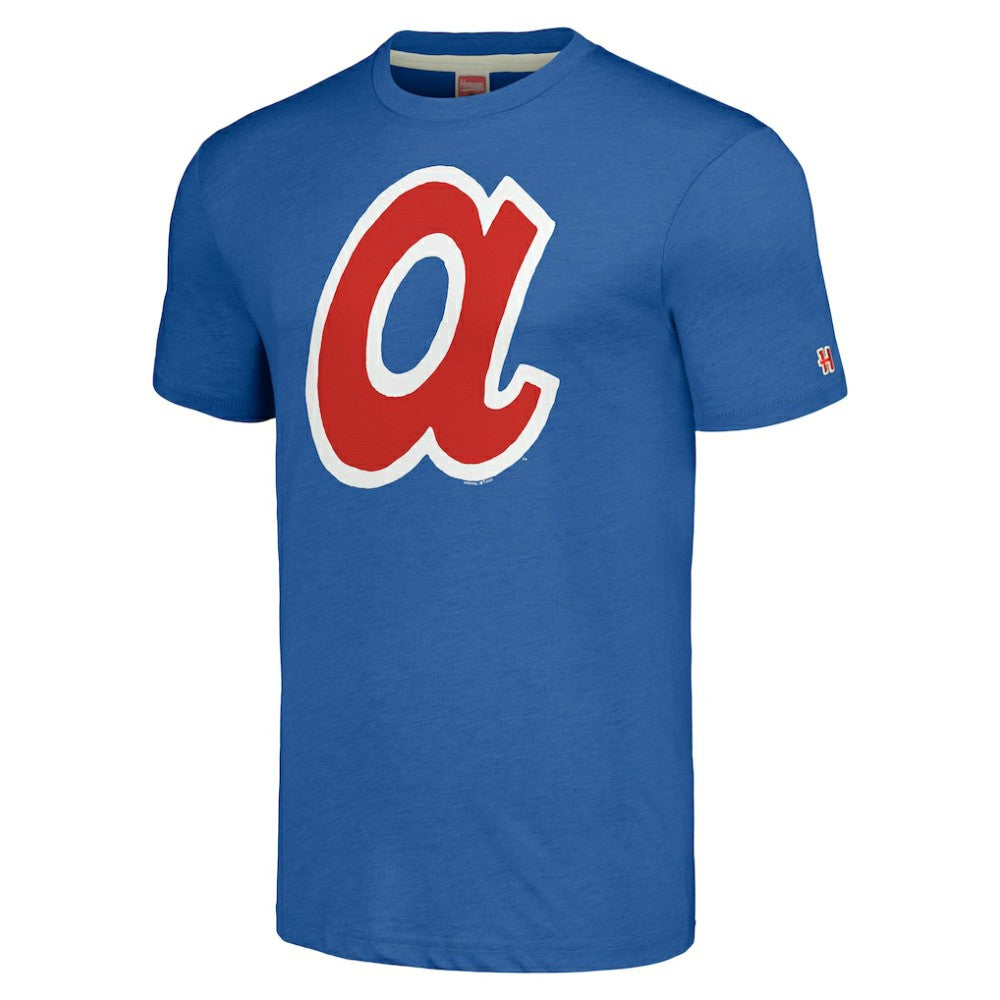 Atlanta Braves Homage Cooperstown Collection Hand-Drawn Logo Tri-Blend T-Shirt | MLB Discount