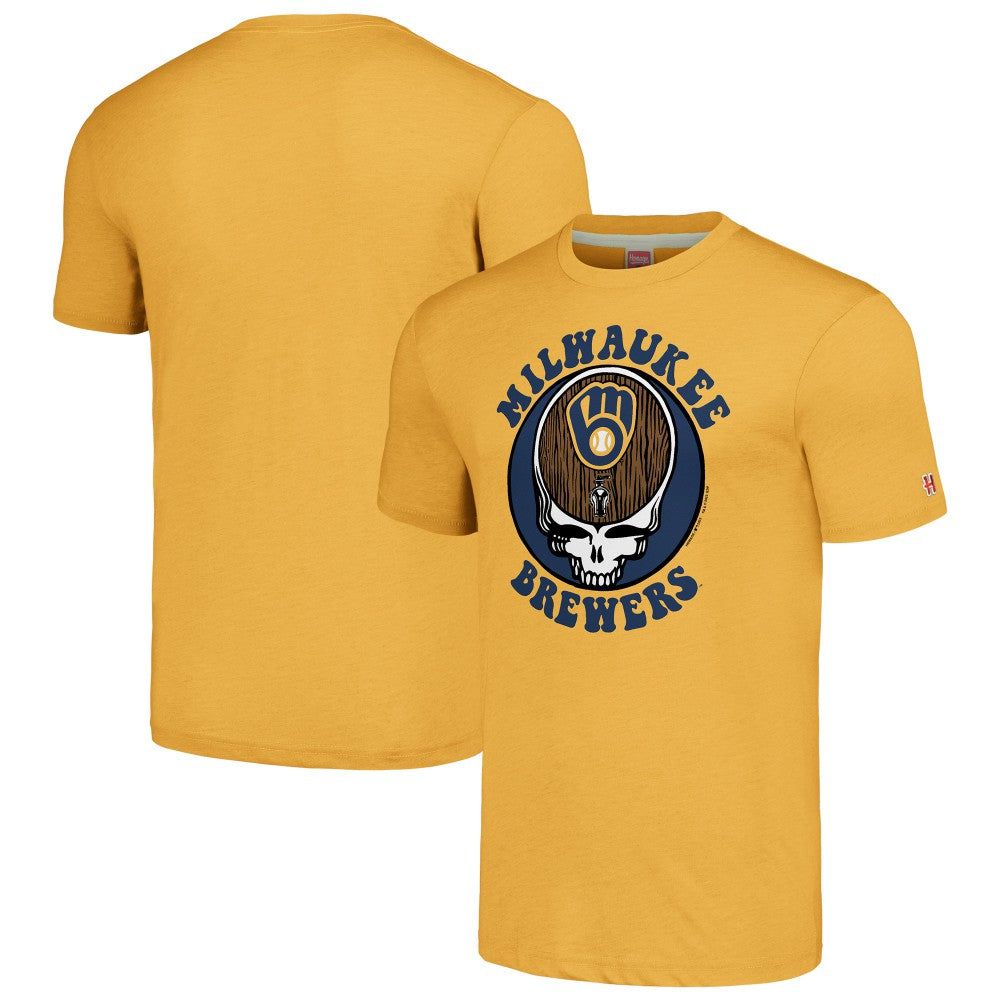 Milwaukee Brewers Homage Grateful Dead Tri-Blend T-Shirt | MLB Sale