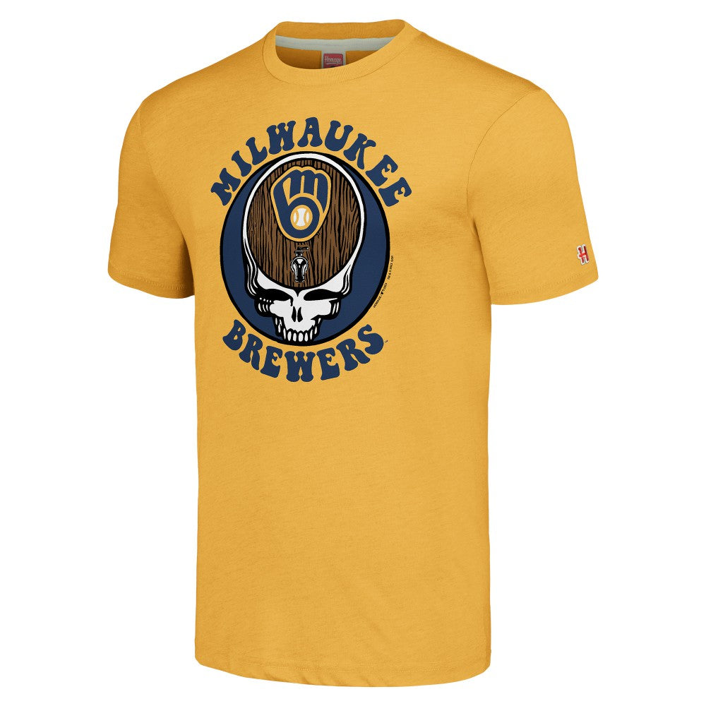 Milwaukee Brewers Homage Grateful Dead Tri-Blend T-Shirt | MLB Sale