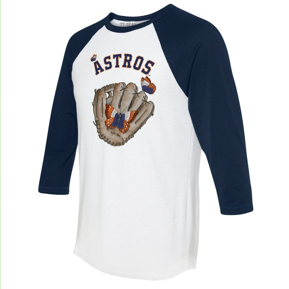 Houston Astros Tiny Turnip Unisex Butterfly Glove 3/4-Sleeve Raglan T-Shirt | MLB Outlet