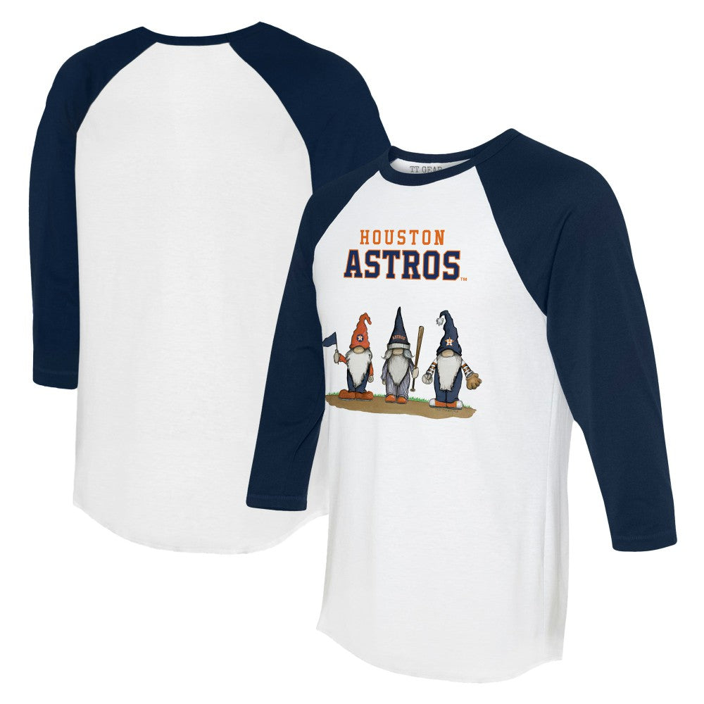 Houston Astros Tiny Turnip Unisex Gnomes 3/4-Sleeve Raglan T-Shirt | MLB Discount