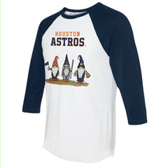 Houston Astros Tiny Turnip Unisex Gnomes 3/4-Sleeve Raglan T-Shirt | MLB Discount