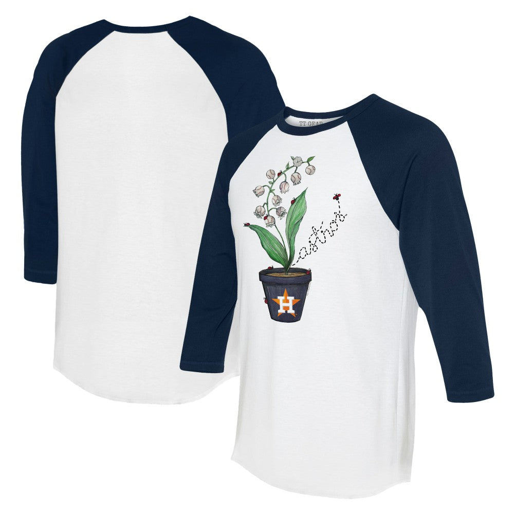 Houston Astros Tiny Turnip Unisex Lilies and Ladybugs 3/4-Sleeve Raglan T-Shirt | MLB Outlet