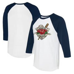 Houston Astros Tiny Turnip Unisex American Traditional Rose 3/4-Sleeve Raglan T-Shirt | MLB Discount