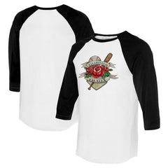 Pittsburgh Pirates Tiny Turnip Unisex American Traditional Rose 3/4-Sleeve Raglan T-Shirt | MLB US
