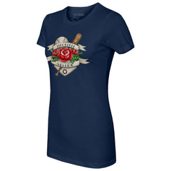 Houston Astros Tiny Turnip Women's American Traditional Rose T-Shirt | MLB Outlet