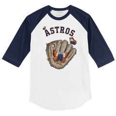 Houston Astros Tiny Turnip Youth Butterfly Glove 3/4-Sleeve Raglan T-Shirt | MLB Sale