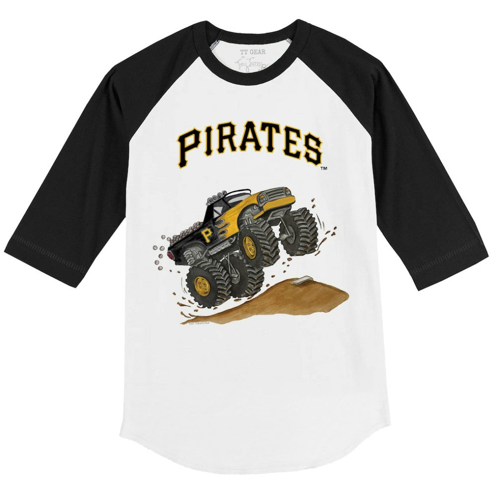 Pittsburgh Pirates Tiny Turnip Youth Monster Truck 3/4-Sleeve Raglan T-Shirt | MLB On Sale