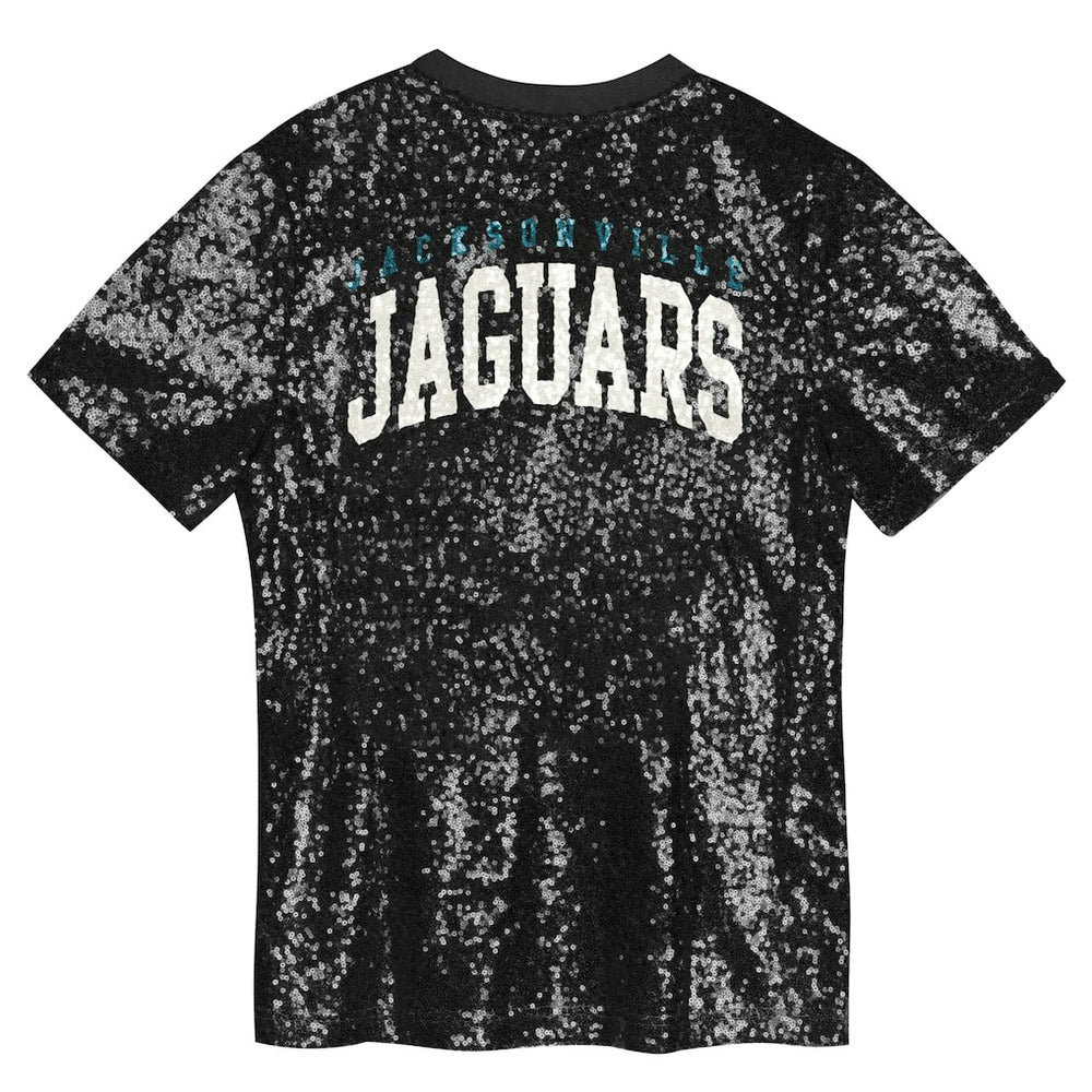Jacksonville Jaguars  Girls Youth Wordmark Sequin V-Neck Top