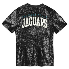 Jacksonville Jaguars  Girls Youth Wordmark Sequin V-Neck Top