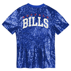 Buffalo Bills  Girls Youth Wordmark Sequin V-Neck Top