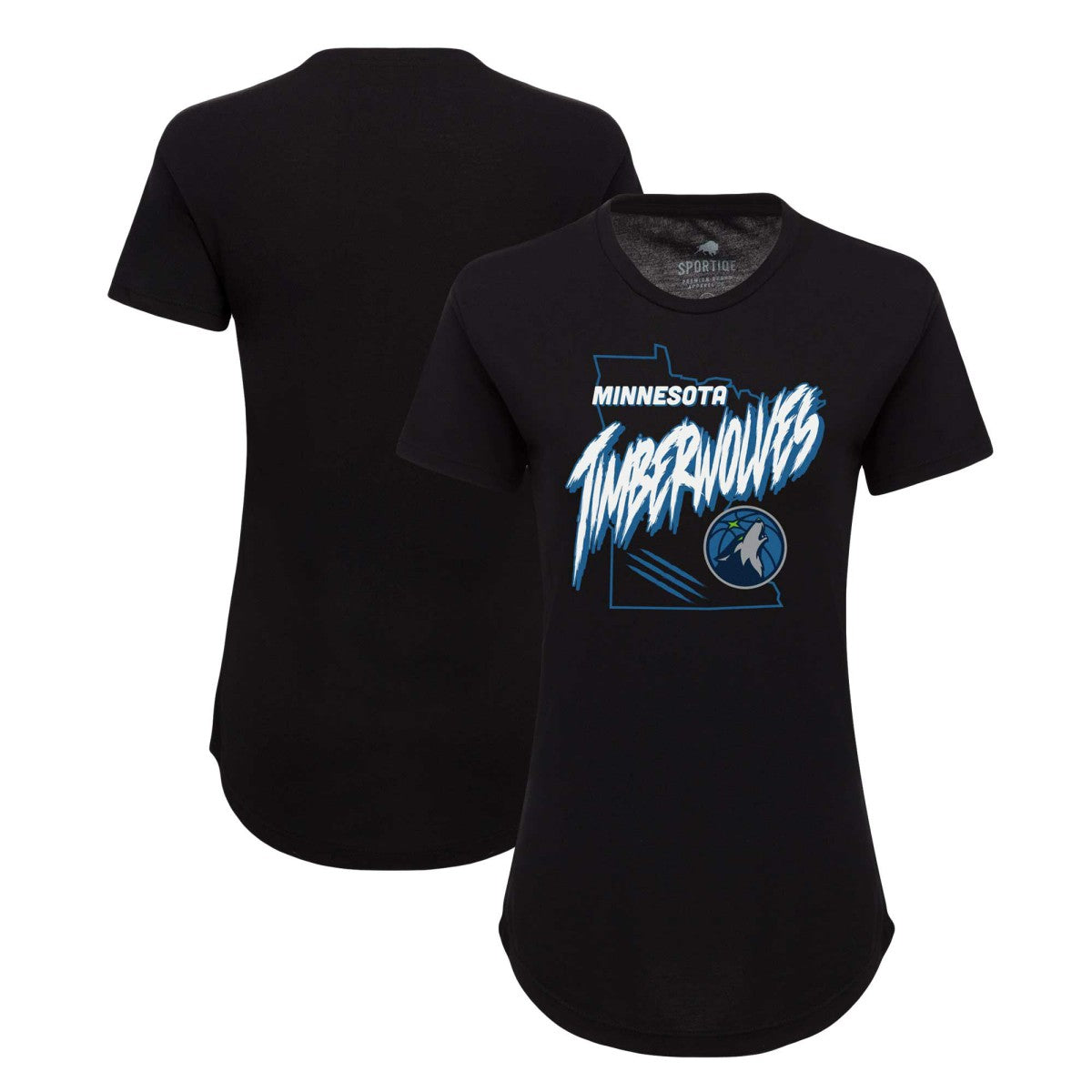 Minnesota Timberwolves Sportiqe Women's Phoebe Super Soft Tri-Blend T-Shirt New