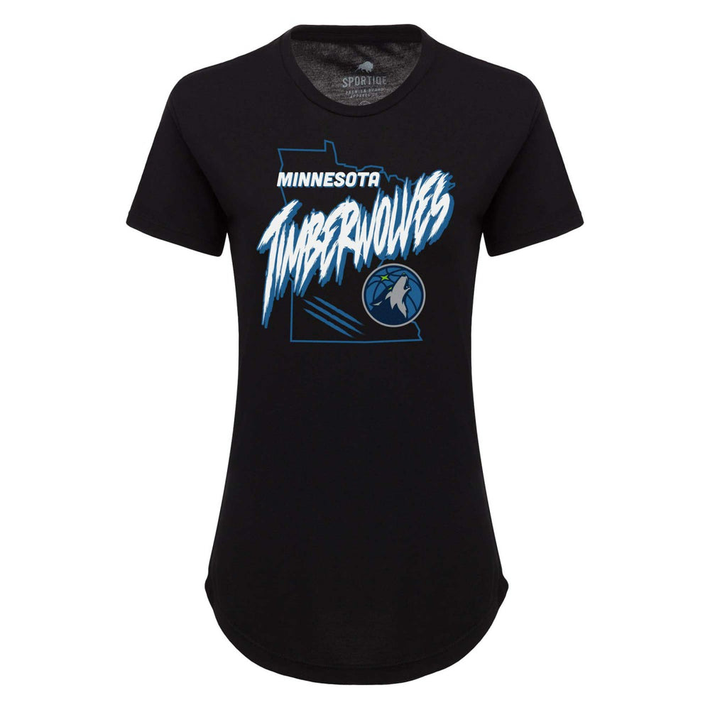 Minnesota Timberwolves Sportiqe Women's Phoebe Super Soft Tri-Blend T-Shirt New