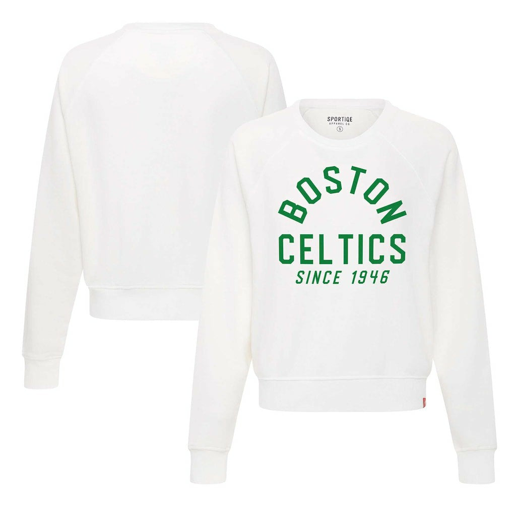 Boston Celtics Sportiqe Women's Ashlyn Super Soft Raglan Pullover Sweatshirt Outlet
