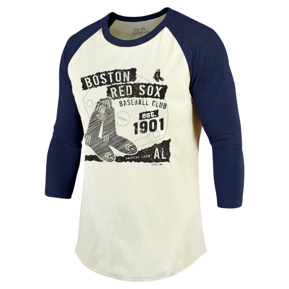 Boston Red Sox Majestic Threads Raglan 3/4-Sleeve T-Shirt | MLB Shop