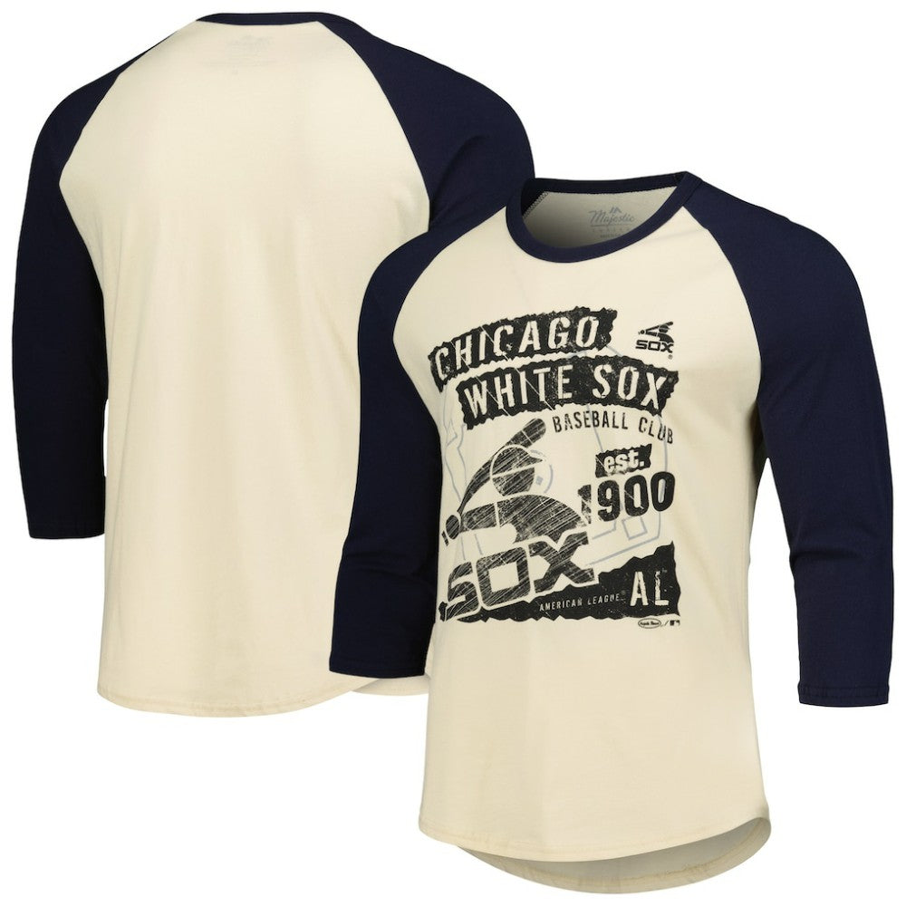 Chicago White Sox Majestic Threads Raglan 3/4-Sleeve T-Shirt | MLB Online