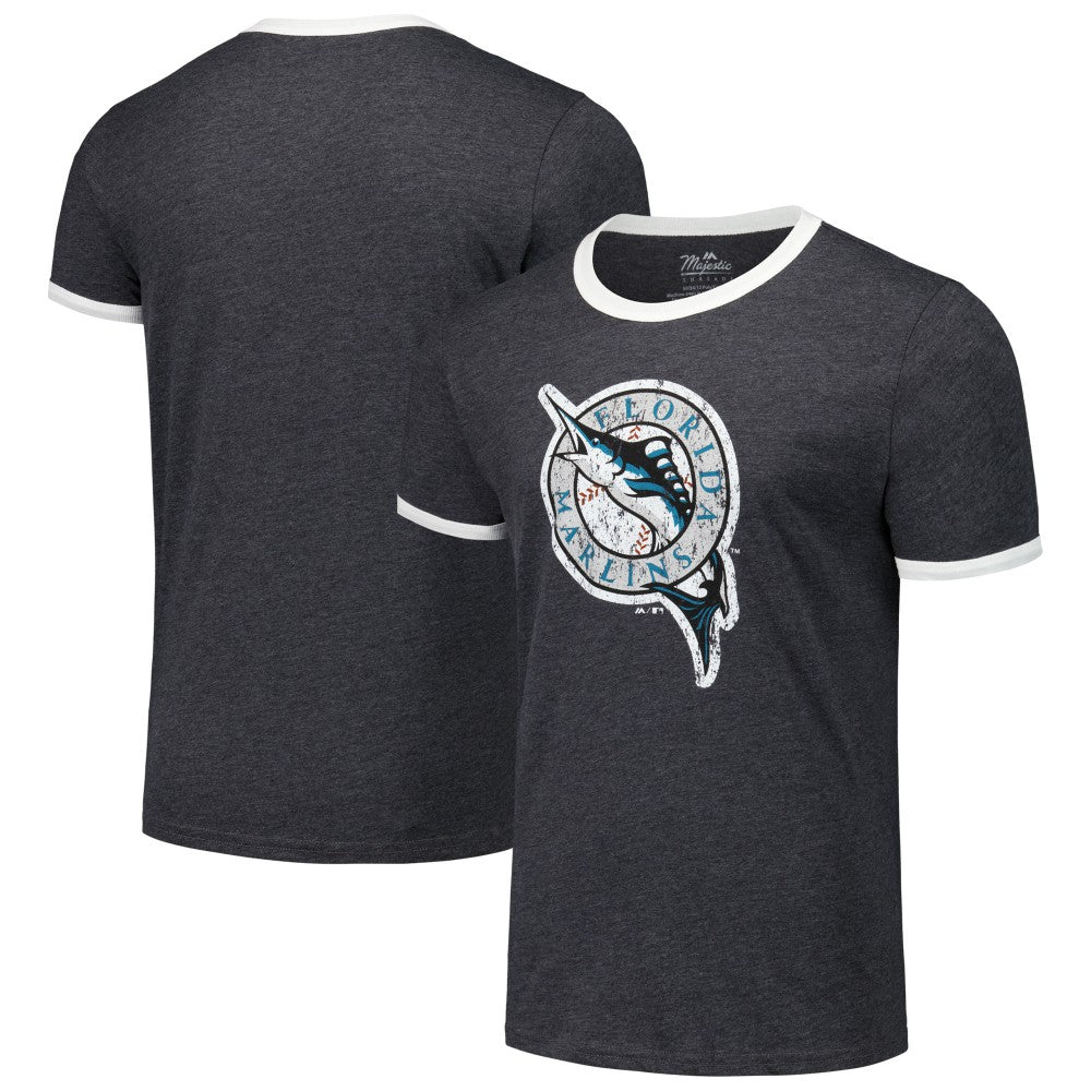 Florida Marlins Majestic Threads Ringer Tri-Blend T-Shirt | MLB Outlet