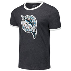Florida Marlins Majestic Threads Ringer Tri-Blend T-Shirt | MLB Outlet