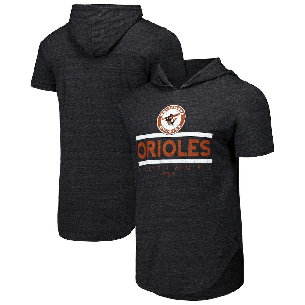 Baltimore Orioles Majestic Threads Tri-Blend Hoodie T-Shirt | MLB For sale