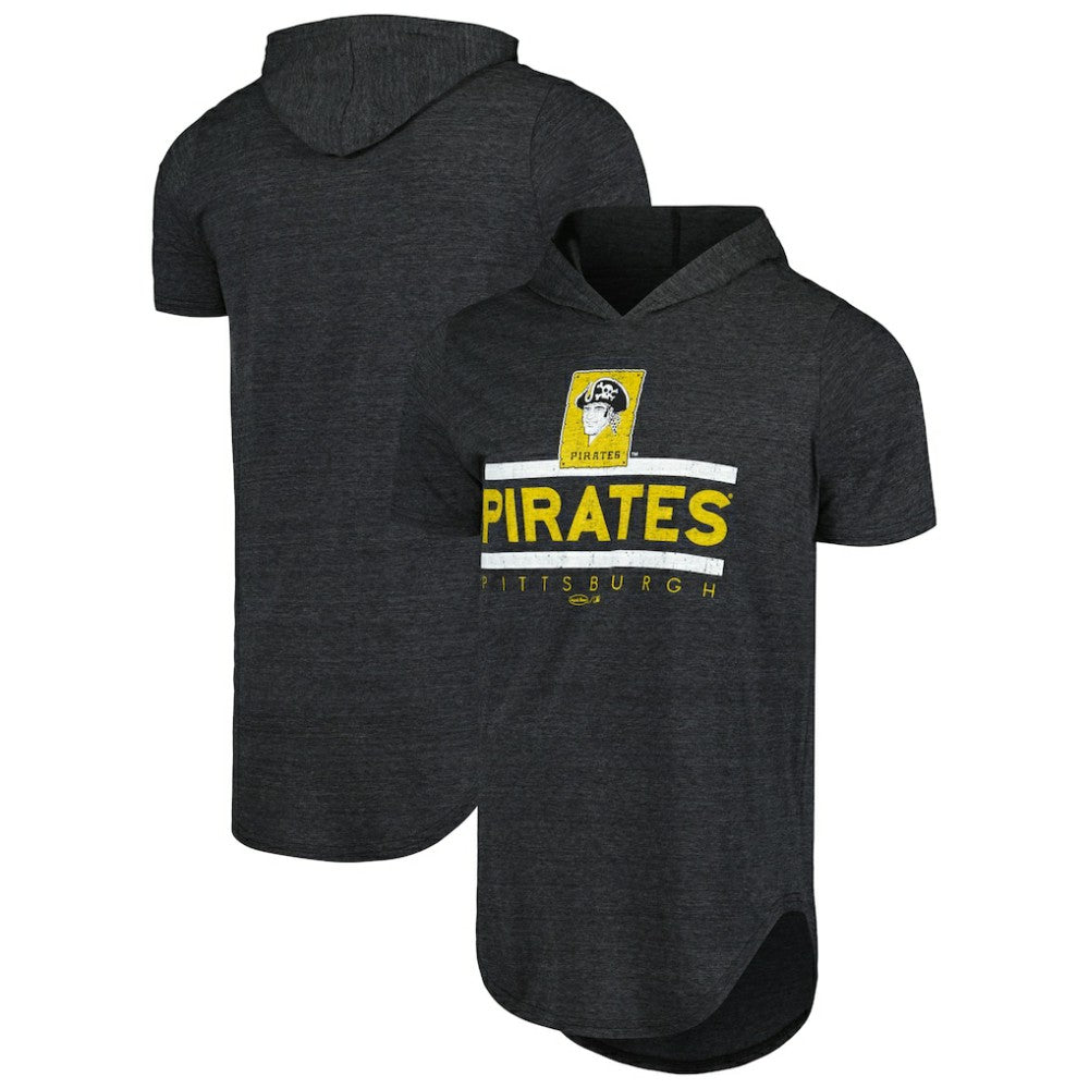 Pittsburgh Pirates Majestic Threads Tri-Blend Hoodie T-Shirt | MLB Shop