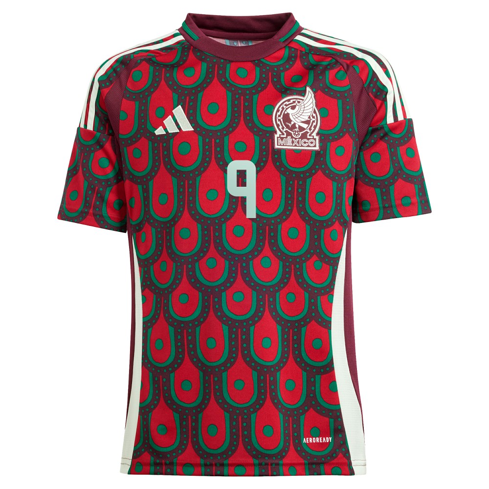 Raul Jimenez Mexico National Team Youth 2024 Home Replica Player Jersey Burgundy - Adidas