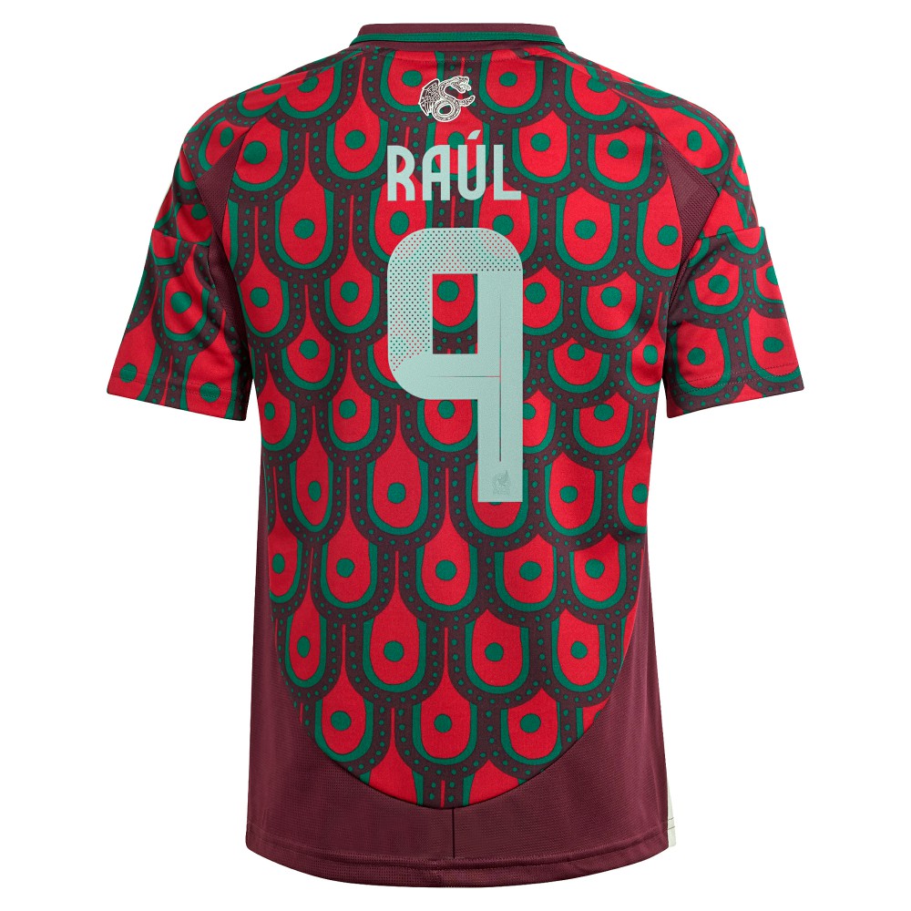 Raul Jimenez Mexico National Team Youth 2024 Home Replica Player Jersey Burgundy - Adidas