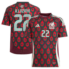 Hirving Lozano Mexico National Team Youth 2024 Home Replica Player Jersey Green - Adidas