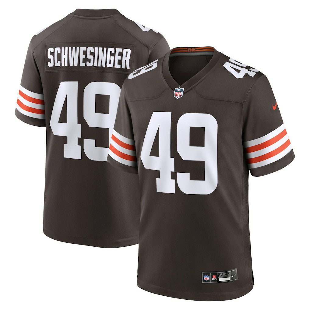 Cleveland Browns Nike Carson Schwesinger  2025 NFL Draft Game Jersey