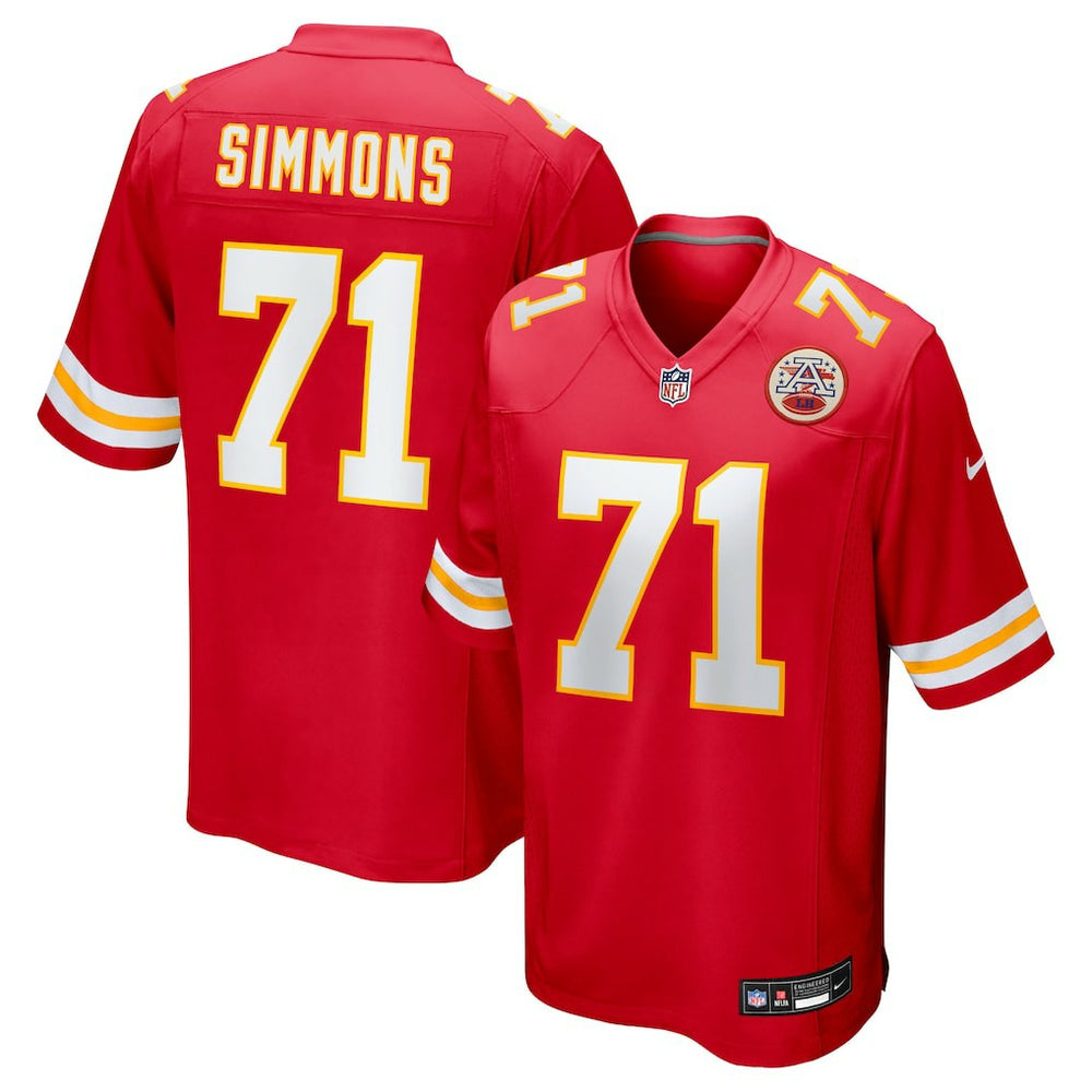 Kansas City Chiefs Nike Josh Simmons  2025 NFL Draft First Round Pick Game Jersey