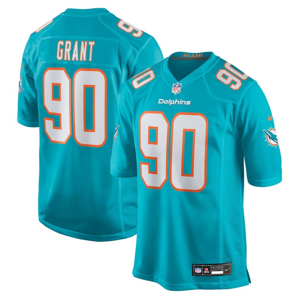 Miami Dolphins Nike Kenneth Grant  2025 NFL Draft First Round Pick Game Jersey