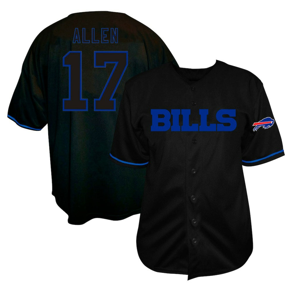 Buffalo Bills Fanatics Josh Allen  Big & Tall Baseball Button-Up Shirt
