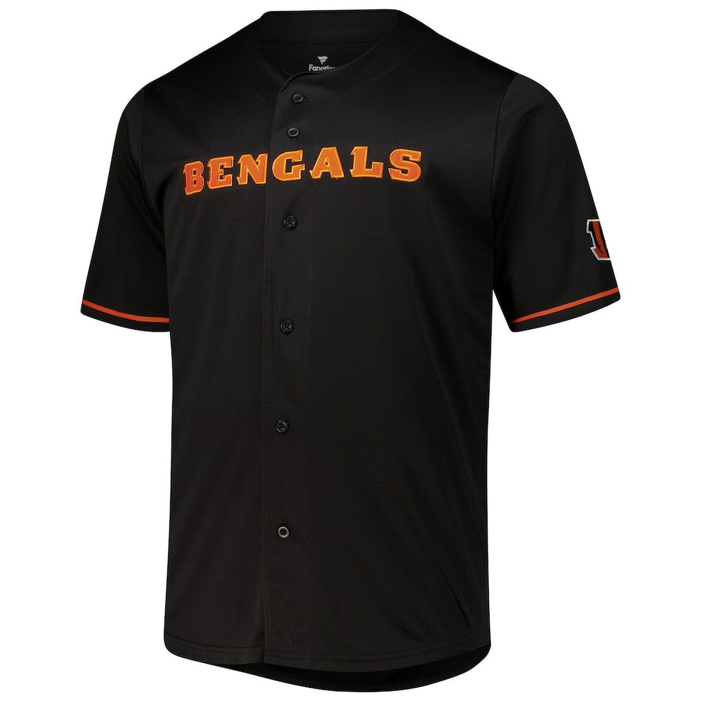 Cincinnati Bengals Fanatics Joe Burrow  Big & Tall Baseball Button-Up Shirt