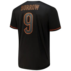 Cincinnati Bengals Fanatics Joe Burrow  Big & Tall Baseball Button-Up Shirt